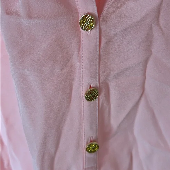 LILLY PULITZER Elsa Silk Top Light Pink Size Large - Picture 9 of 16